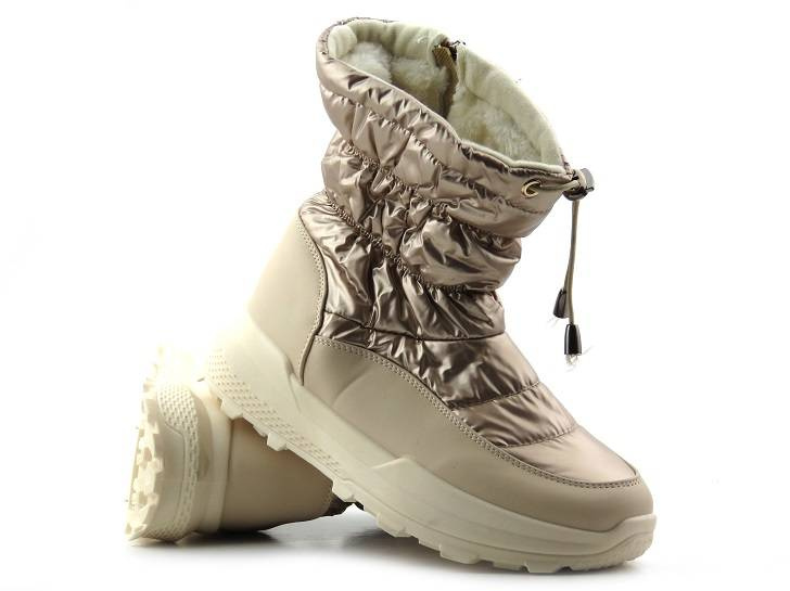 Dámské sněhule na zip a šňůrku - NOVINKY 21SN26-4353, zlaté