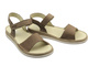 Kožené dámské sandály na suchý zip béžové Helios Komfort 127