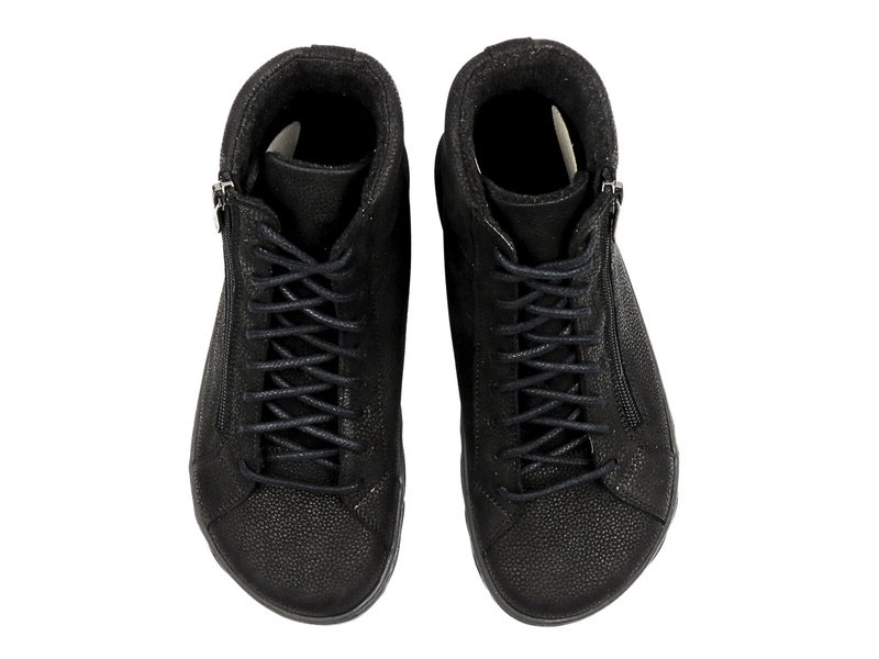 Barefoot kožené minimalistické dámské kotníkové boty černé Nika Komfort 1443  