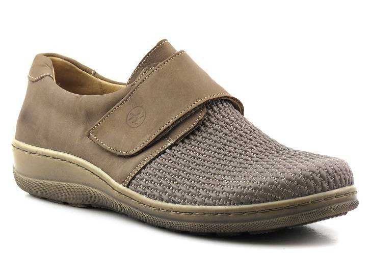 Pružné dámské boty se strečem - Helios Komfort 382, ​​tmavě béžová