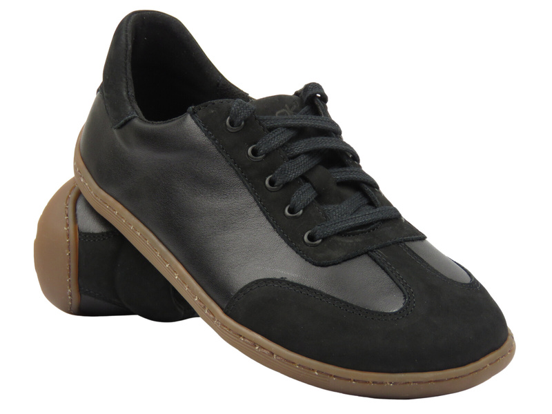 Barefoot kožené minimalistické černé dámské polobotky Wasak 0744 v šířce H