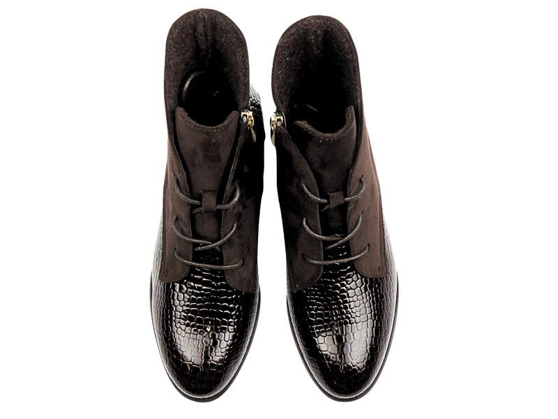 Zateplené dámské kotníkové boty hnědé Potocki 25-12498