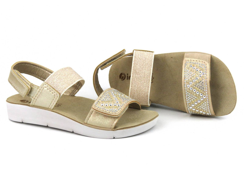 Dětské sandály s koženou stélkou - Inblu CJ-20, zlatá