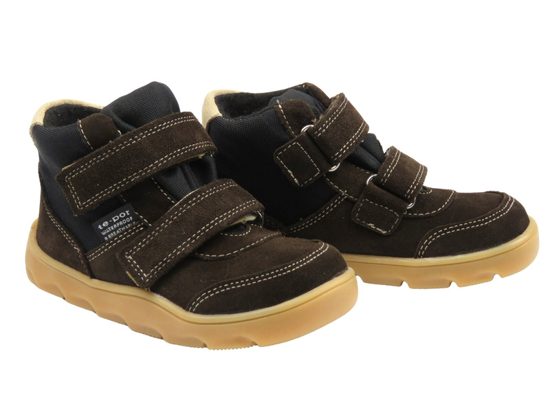 Dětské kotníkové boty, polobotky na suchý zip – Jamet 1124, hnědé