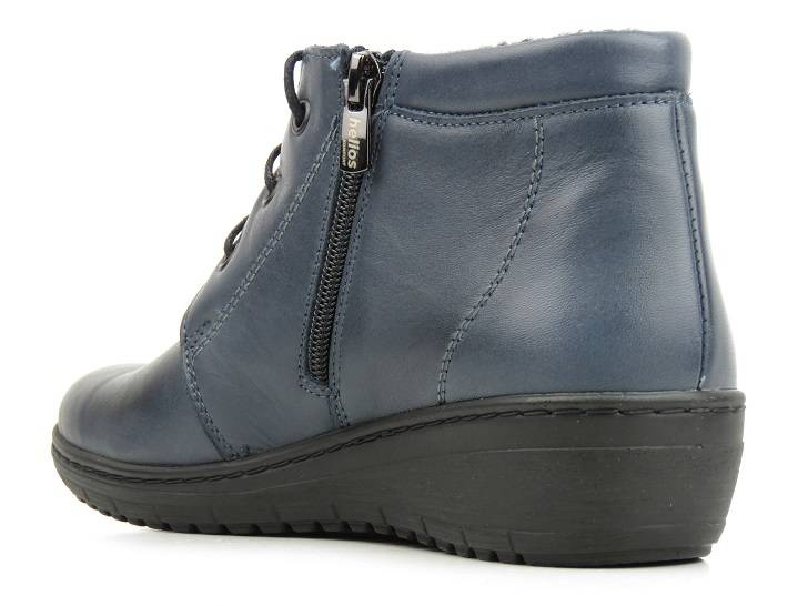 Dámské kotníkové boty z přírodní kůže - HELIOS Komfort 518-2, tmavě modrá
