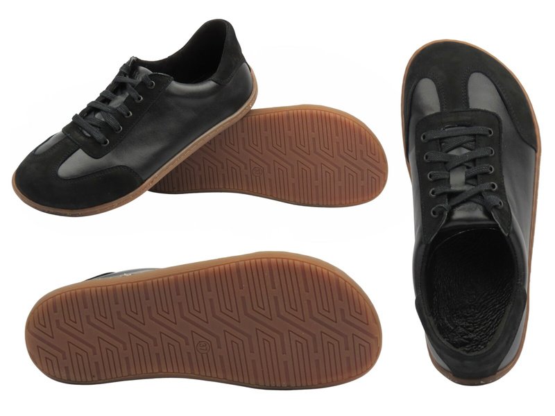 Barefoot kožené minimalistické černé dámské polobotky Wasak 0744 v šířce H