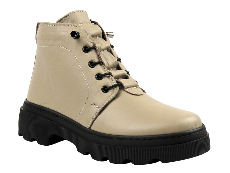 Dámské kožené kotníkové boty Nika Komfort H-2896, světle šedé