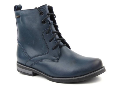 Kožené dámské kozačky od polského výrobce - HELIOS Komfort 705, tmavě modrá