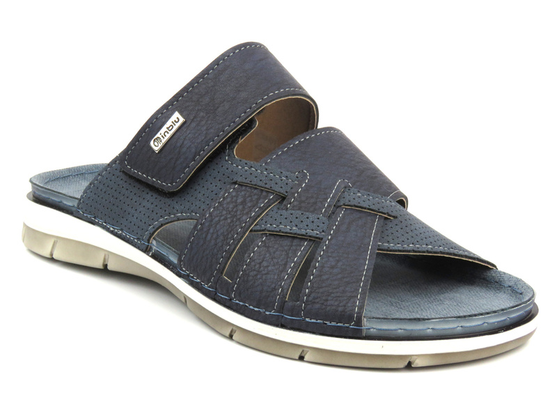 Pohodlné pánské pantofle na suchý zip - INBLU TE-02, hnědé