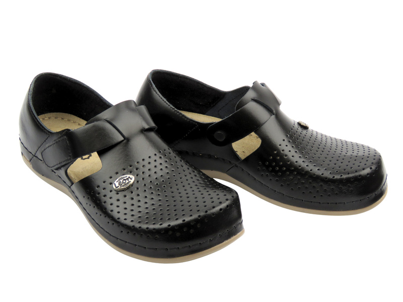 Dámské kožené polobotky černé Leon 959