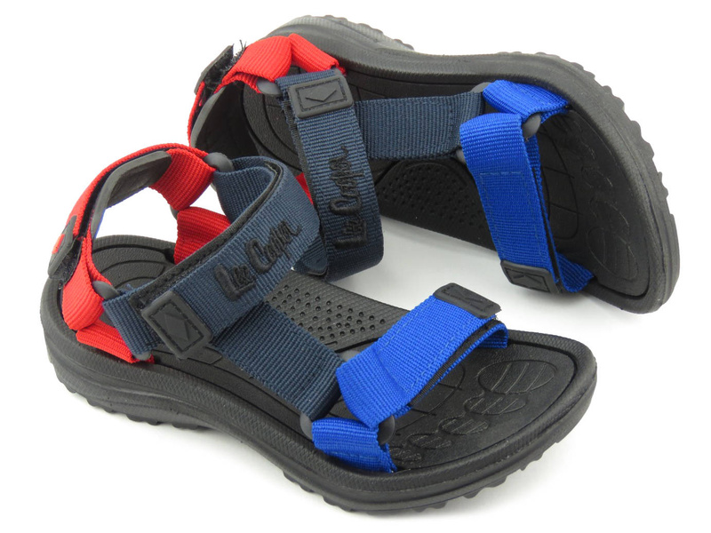 Sportovní dětské sandály na suchý zip - Lee Cooper 22-34-0952K, tmavě modrá