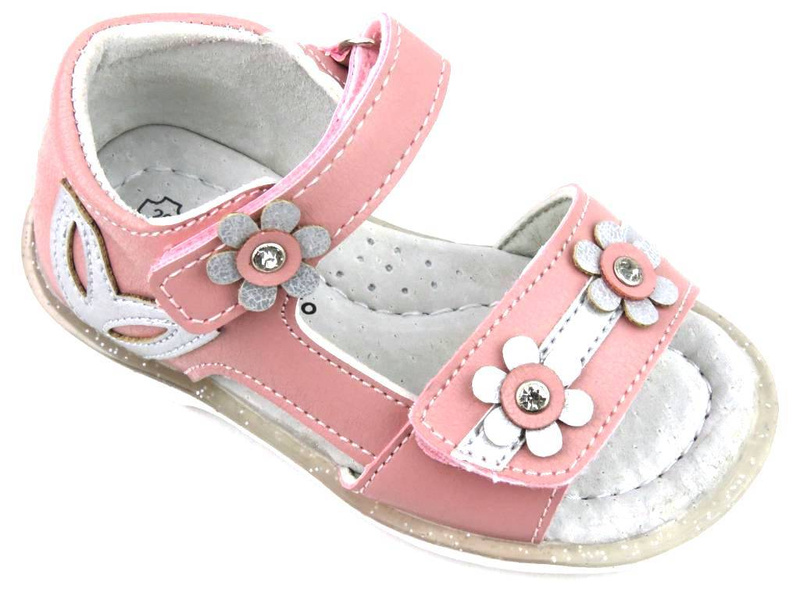 Dětské sandály s profilovanou stélkou - WOJTYŁKO 22302, růžové