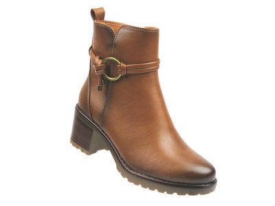 Dámské kotníkové boty na pohodlném podpatku hnědé – Potocki 25-12527