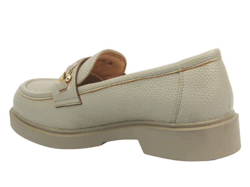 Elegantní dámské mokasínové boty - Potocki 25-12591, béžová