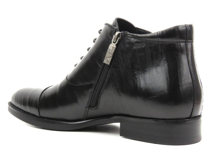 Elegantní pánské kotníkové boty na zip - JOHN DOUBARE H35B-52-183, černé
