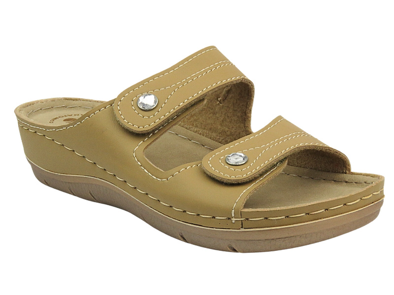 Pohodlné dámské pantofle INBLU MV-89, béžové