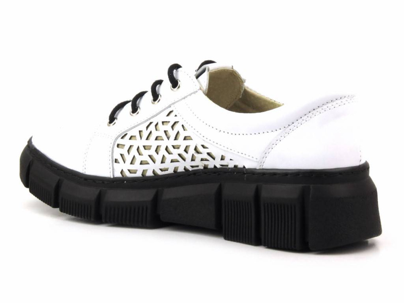 Pohodlná dámská kožená obuv - Helios Komfort 375S, bílá