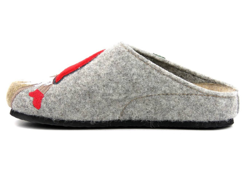 Dámské plstěné pantofle - BRINKMANN 320014-91, světle šedé s Mikulášem