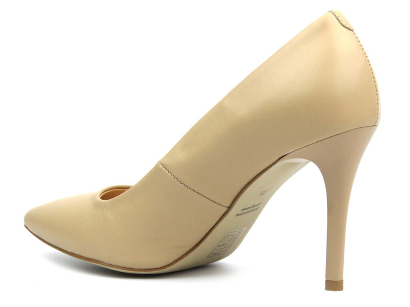 Elegantní jehlové podpatky se špičatou špičkou - UNCOME 35004, béžová barva