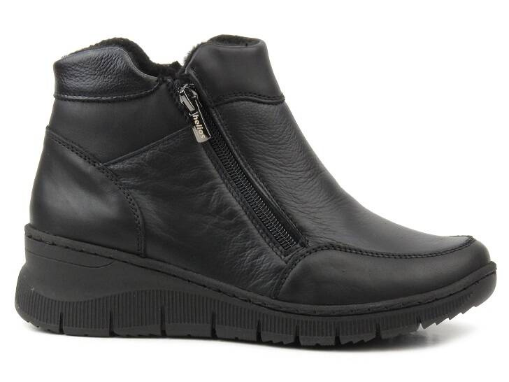 Kožené dámské boty na klínku - HELIOS Komfort 594S, černé