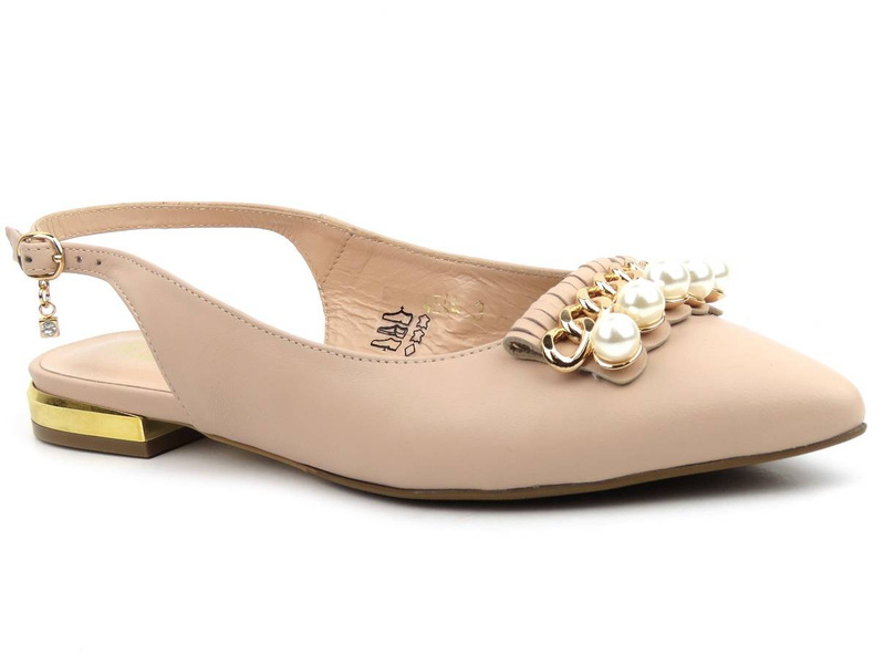 Elegantní dámské sandály se špičatou špičkou - Conhpol Bis B-4544, béžová