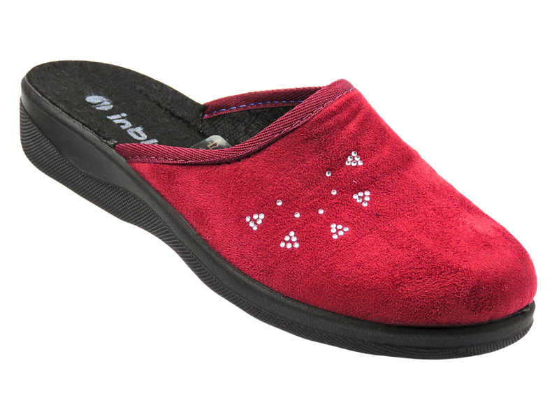 Pohodlné dámské pantofle INBLU CU-9H, vínové