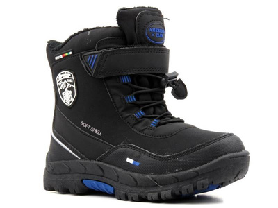 Dětské sněhule AMERICAN CLUB Soft Shell HL 24/21(22), černé a modré
