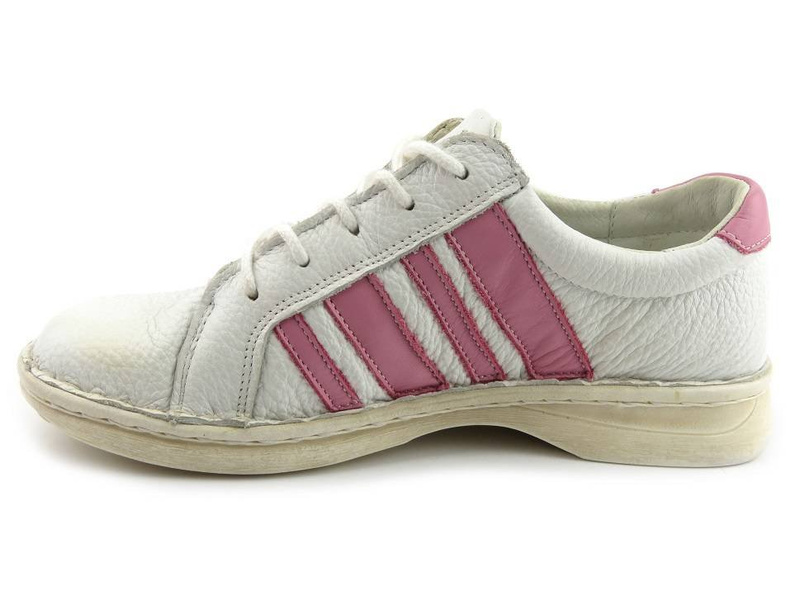 Dámské kožené boty za nízkou cenu - Helios 634, bílá s růžovou, II