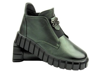 Zateplené dámské kotníkové boty - Potocki 23-12168, béžové