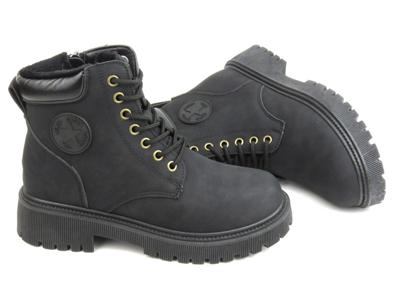 Dámské teplé turistické boty - NOVINKY 22BT35-5217, černé