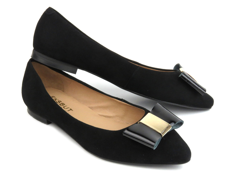 Dámské balerínky s koženým interiérem - Eksbut 29-5316-136/121, černé