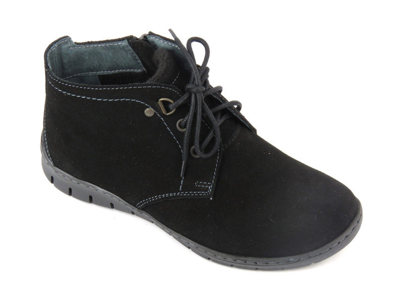 Kožené dámské kotníkové boty polské značky HELIOS 501, černé