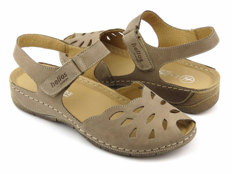 Dámské sandály s prolamovaným svrškem - HELIOS Komfort 4011, béžová