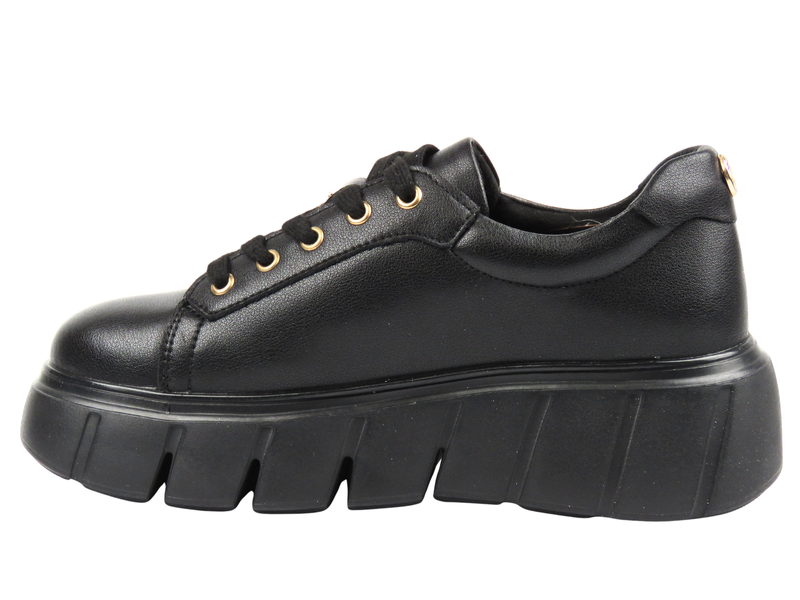 Dámské kožené tenisky Cambell 25-19375, černé