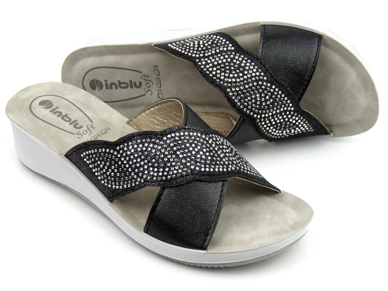 Lehké dámské žabky - INBLU SE-03, černé