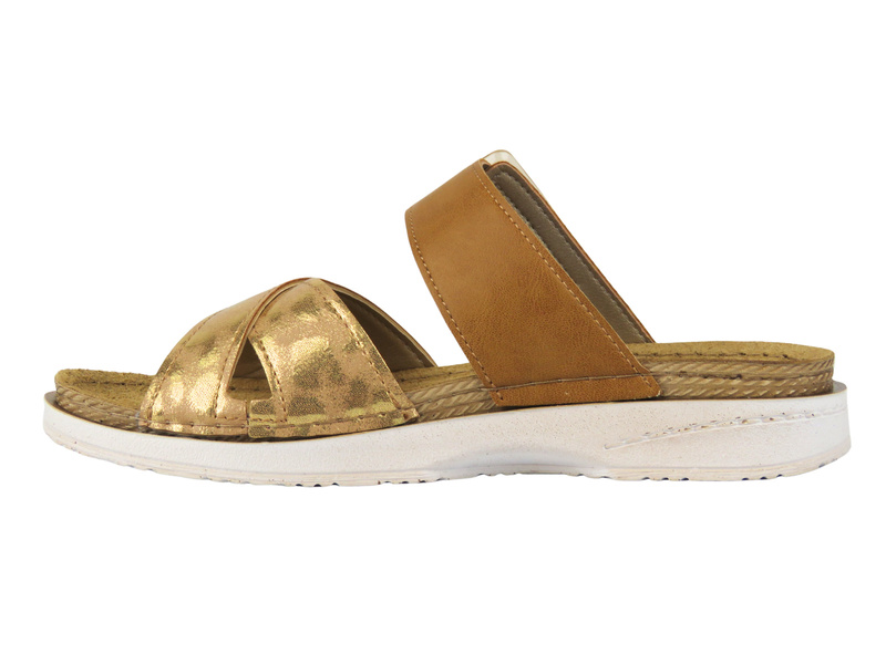 Pohodlné dámské pantofle Inblu FA-06, camel
