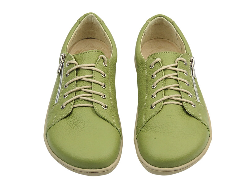 BareFoot minimalistické dámské polobotky zelené Helios Komfort 436