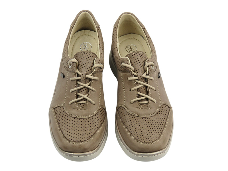 Kožené dámské polobotky ve sportovním stylu béžové Helios Komfort 386