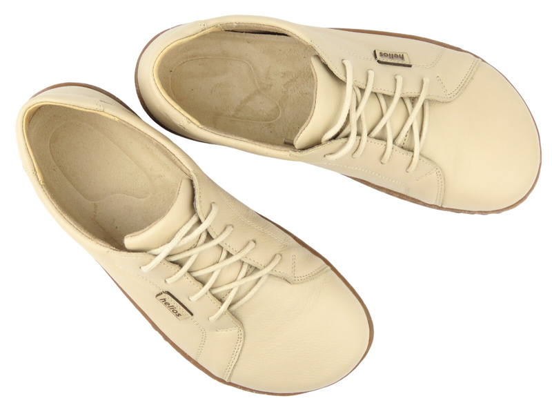 Dámské minimalistické barefoot polobotky z přírodní kůže Helios Komfort 451, ecru