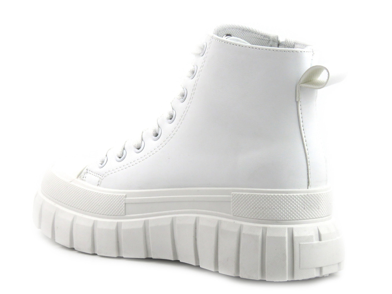 Dámské ekologické kožené kozačky NEWS 23BT26-6571, bílé