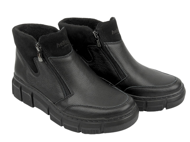 Dámské lehké pohodlné boty - HELIOS Comfort 593 Black 2 se zipem