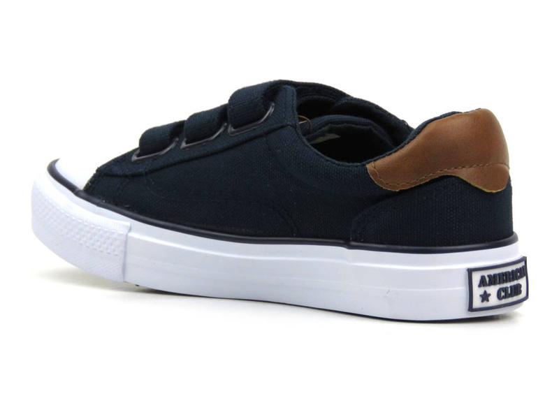 Dětské a mládežnické tenisky na suchý zip - AMERICAN CLUB LH 81/23 LH 80/23, tmavě modrá