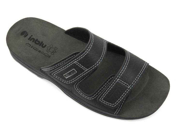 Pánské žabky se dvěma pásky na suchý zip - INBLU TG-06, černé