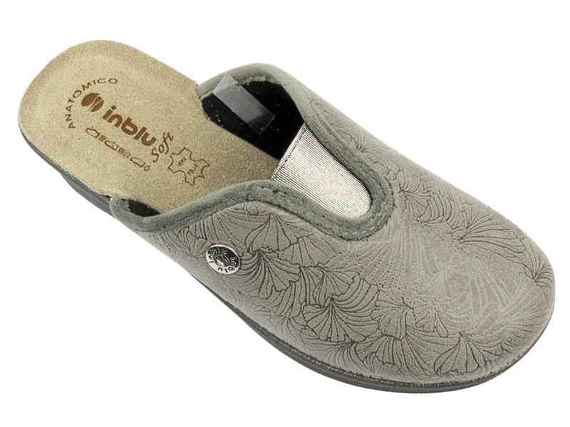 Dámské měkké pantofle na podpatku - INBLU GI-21, šedé