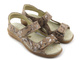 Pohodlné, kožené dámské preventivní sandály - KOSELA MEDIC 9154, béžové s listy