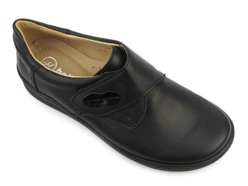 Dámské polobotky na suchý zip - Helios 418, černé