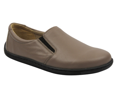 Kožené barefoot polobotky khaki Helios Komfort 452