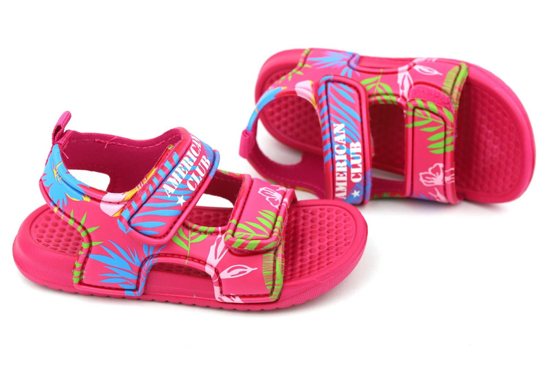 Pěnové sandály pro dívky - American Club NH 85/23 NH 86/23, tmavě růžové