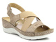 Pohodlné dámské sandály na klínku - HELIOS Komfort 100, béžová