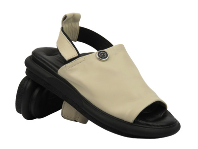 Elegantní dámské sandály z přírodní kůže - Bombonella 501.24309-1, béžový 